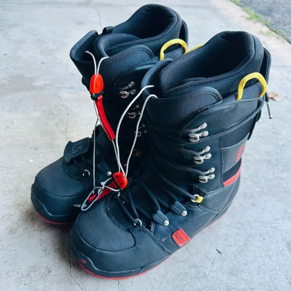 Burton Progression Men's Snowboard Boots Black Red Lace Up Size 12 US | Repair